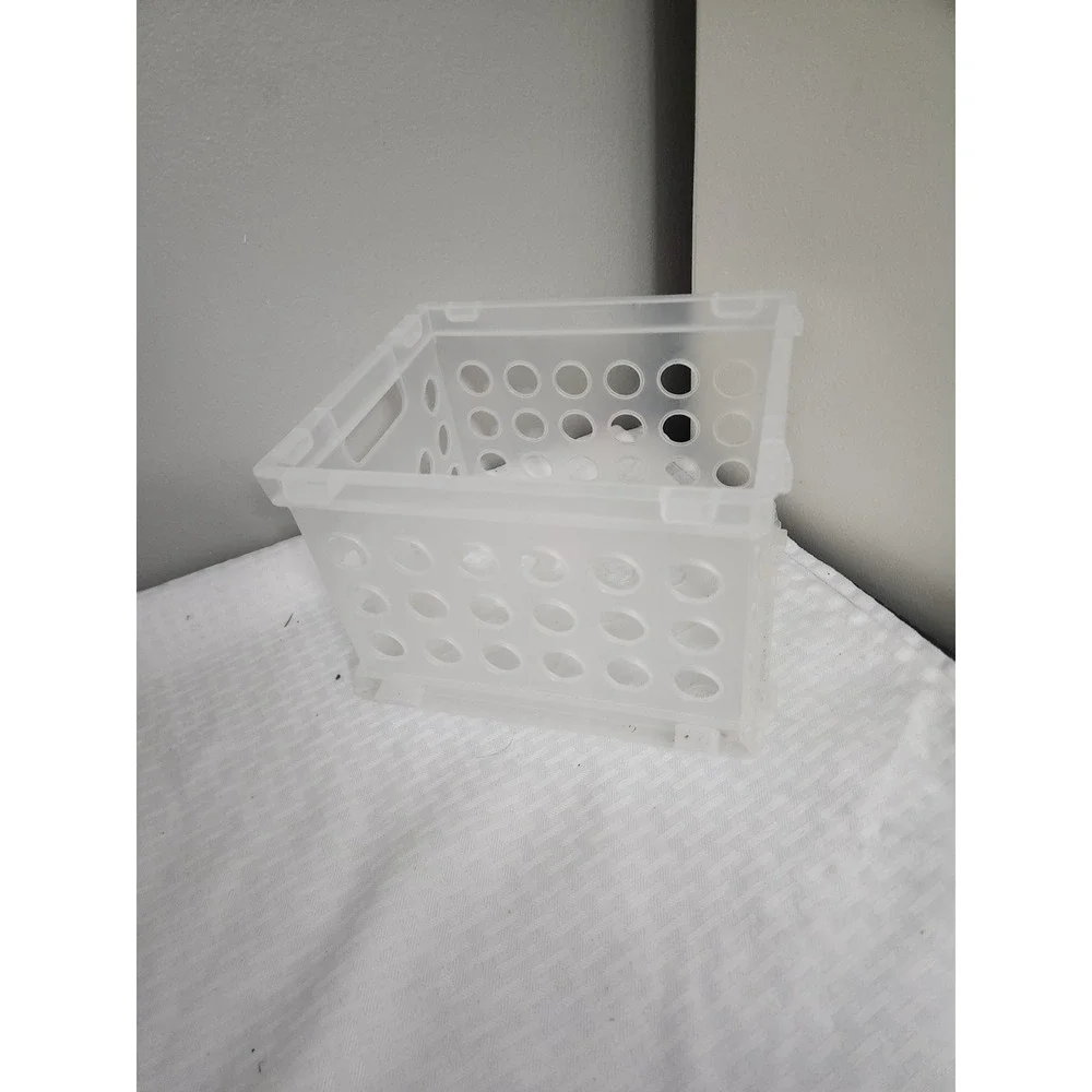 Sterilite Mini Crate Frosted Clear Plastic Stackable Storage Bin Organizer